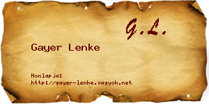 Gayer Lenke névjegykártya